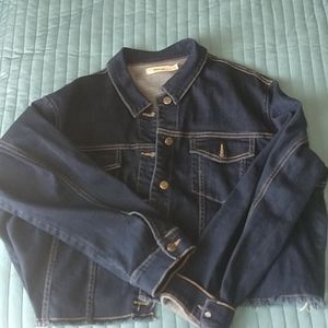 Cropped Dark wash jean jacket
